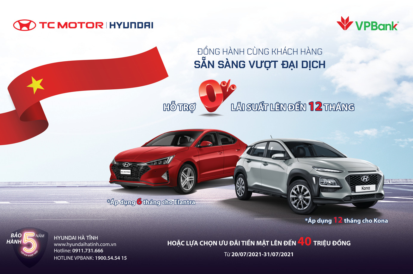 Hyundai Hà Tĩnh Khuyến Mại KONA & Elantra tới 40 triệu đồng
